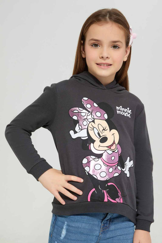 Redtag-MID--GREY-LICENSE-ACTIVE-TOP--MINNIE-Category:Sweatshirts,-Colour:Grey,-Deals:New-In,-Filter:Girls-(2-to-8-Yrs),-GIR-Sweatshirts,-New-In-GIR-APL,-Non-Sale,-Section:Girls-(0-to-14Yrs),-W22B-Girls-2 to 8 Years