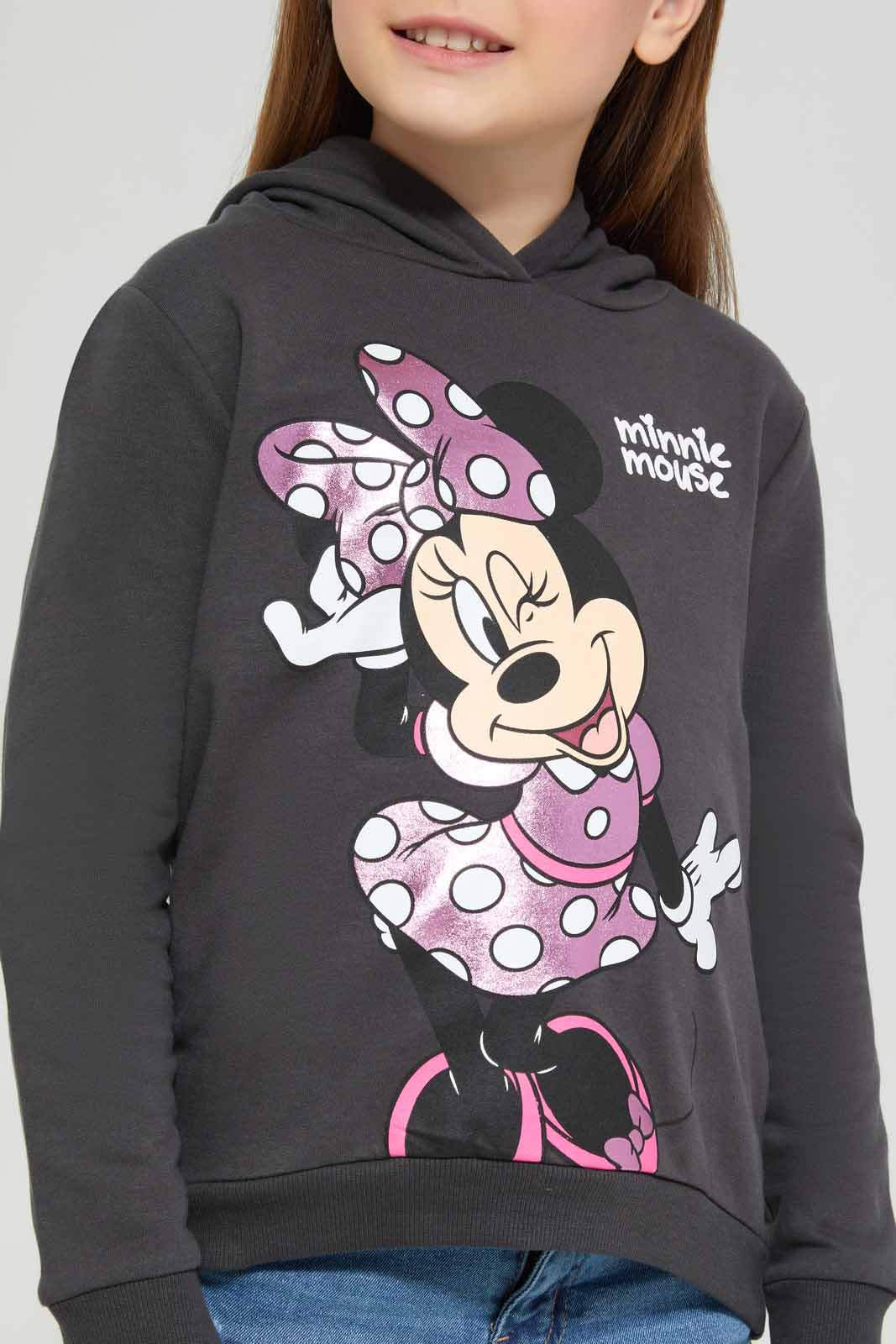Redtag-MID--GREY-LICENSE-ACTIVE-TOP--MINNIE-Category:Sweatshirts,-Colour:Grey,-Deals:New-In,-Filter:Girls-(2-to-8-Yrs),-GIR-Sweatshirts,-New-In-GIR-APL,-Non-Sale,-Section:Girls-(0-to-14Yrs),-W22B-Girls-2 to 8 Years