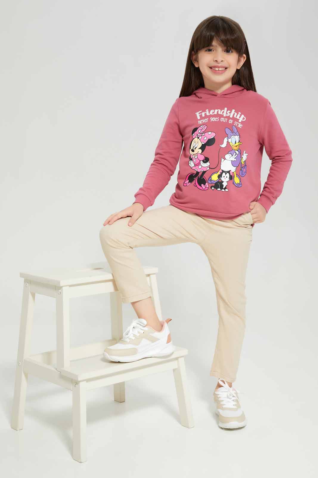 Redtag-CHARCOAL-LICENSE-ACTIVE-TOP--FRIENDS-Category:Sweatshirts,-Colour:Charcoal,-Deals:New-In,-Filter:Girls-(2-to-8-Yrs),-GIR-Sweatshirts,-New-In-GIR-APL,-Non-Sale,-Section:Girls-(0-to-14Yrs),-W22B-Girls-2 to 8 Years