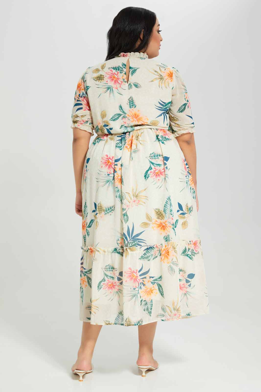 Redtag-Printed-Tiered-Dress-Lined-Category:Dresses,-Colour:Assorted,-Deals:New-In,-Filter:Plus-Size,-LDP-Dresses,-New-In-LDP-APL,-Non-Sale,-Section:Women,-W22A-Women's-