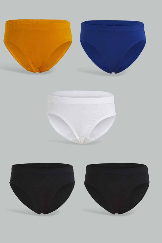 Redtag-5-Pack-Brief-Black/White/Blue/Yellow/Grey-Marl-365,-BOY-Boxers,-Category:Boxers,-Colour:Assorted,-Deals:New-In,-Dept:Boys,-ESS,-Filter:Boys-(2-to-8-Yrs),-New-In-BOY-APL,-Non-Sale,-Section:Boys-(0-to-14Yrs)-Boys-2 to 8 Years