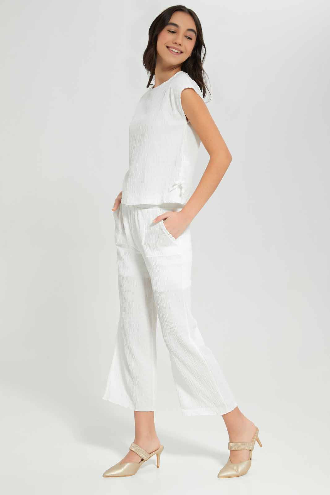 Redtag-White-Crinkle-Shirt-Category:Blouses,-Colour:White,-Deals:New-In,-Filter:Senior-Girls-(8-to-14-Yrs),-GSR-Blouses,-NDAY,-New-In-GSR-APL,-Non-Sale,-Section:Girls-(0-to-14Yrs),-W22A-Senior-Girls-9 to 14 Years