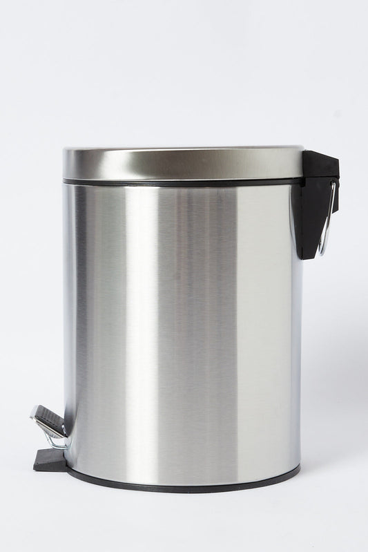 Redtag-Silver-Pedal-Bin-(9Lt.)-Category:Waste-Bins,-Colour:Silver,-Deals:New-In,-Dept:Home,-Filter:Home-Bathroom,-HMW-BAC-Bath-Accessories,-New-In-HMW-BAC,-Non-Sale,-S23A,-Section:Homewares-Home-Bathroom-