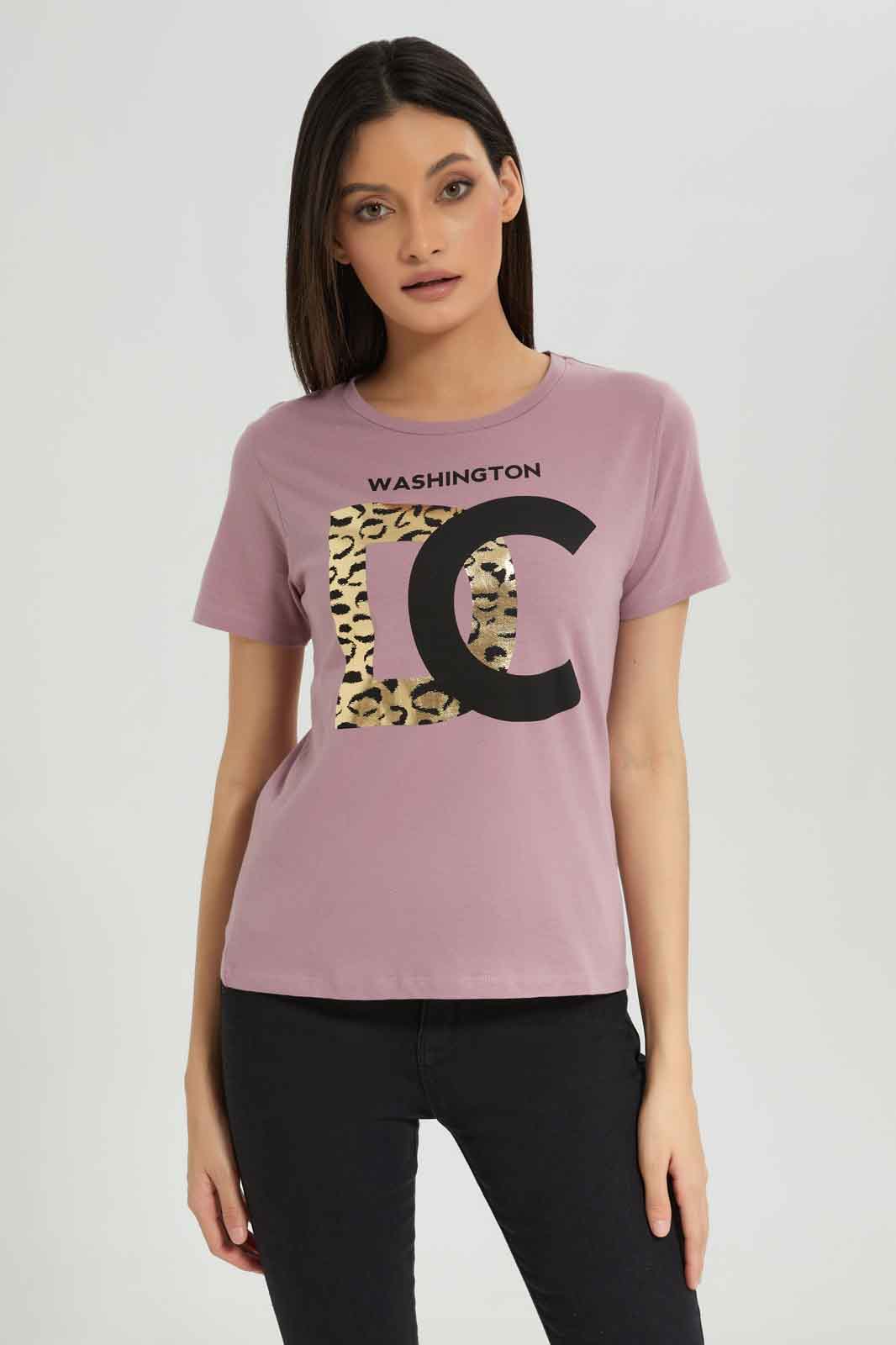 Redtag-Mauve-Printed-T-Shirt-Category:T-Shirts,-Colour:Mauve,-Deals:New-In,-Dept:Ladieswear,-Filter:Women's-Clothing,-New-In-Women-APL,-Non-Sale,-Section:Women,-TBL,-W22A,-Women-T-Shirts-Women's-