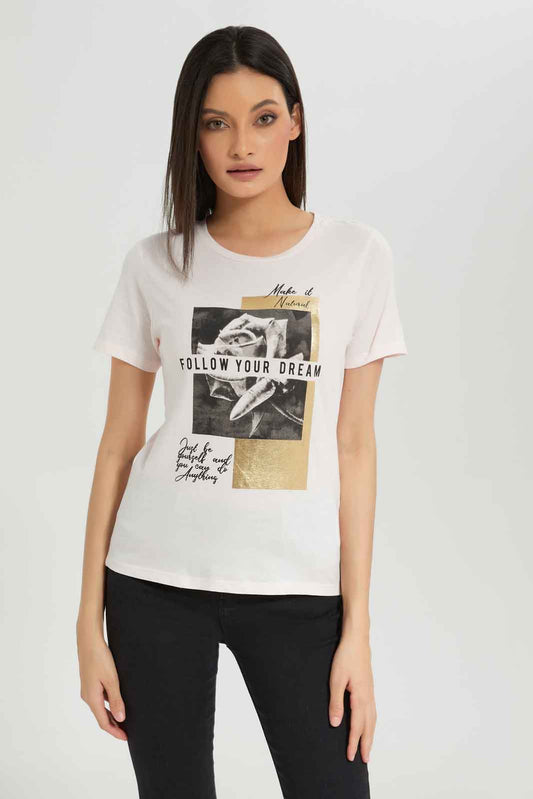 Redtag-Pale-Pink-Printed-T-Shirt-Category:T-Shirts,-Colour:Apricot,-Deals:New-In,-Dept:Ladieswear,-Filter:Women's-Clothing,-New-In-Women-APL,-Non-Sale,-Section:Women,-TBL,-W22A,-Women-T-Shirts-Women's-