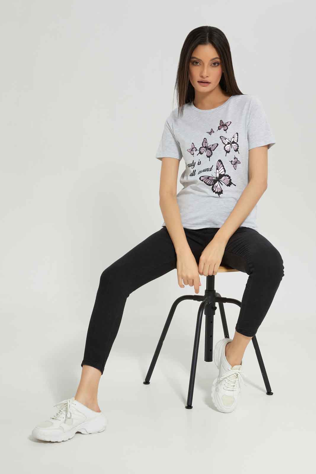 Redtag-Mid-Grey-Printed-T-Shirt-Category:T-Shirts,-Colour:Grey,-Deals:New-In,-Dept:Ladieswear,-Filter:Women's-Clothing,-New-In-Women-APL,-Non-Sale,-Section:Women,-TBL,-W22A,-Women-T-Shirts-Women's-