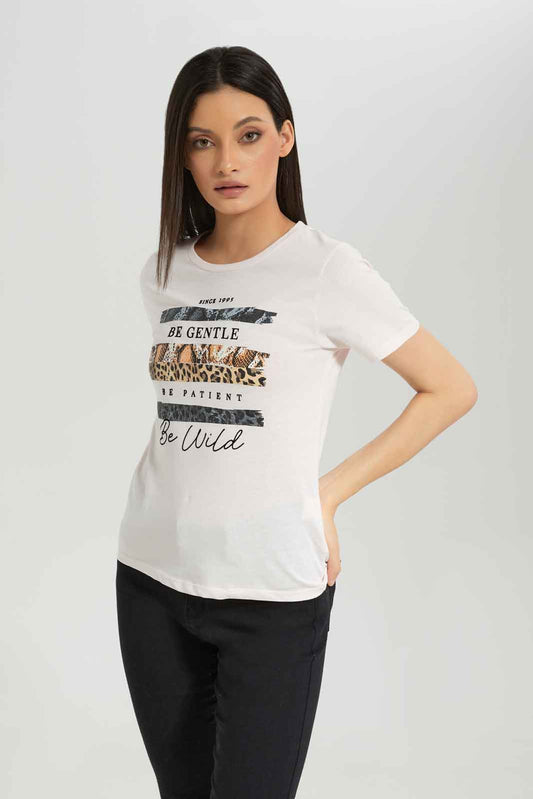 Redtag-Pale-Pink-Emblished-T-Shirt-Category:T-Shirts,-Colour:Apricot,-Deals:New-In,-Dept:Ladieswear,-Filter:Women's-Clothing,-New-In-Women-APL,-Non-Sale,-Section:Women,-TBL,-W22A,-Women-T-Shirts-Women's-