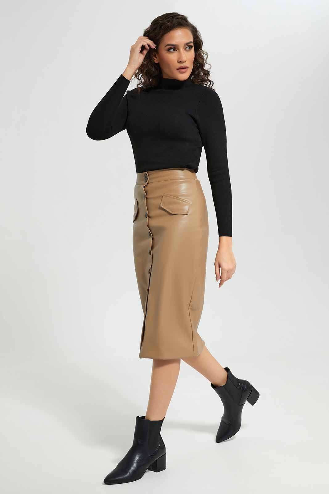 Redtag-Black-High-Neck-Long-Sleeve-Pullover-Category:Pullovers,-Colour:Black,-Deals:New-In,-EHW,-Filter:Women's-Clothing,-New-In-Women-APL,-Non-Sale,-Section:Women,-W22B,-Women-Pullovers-Women's-