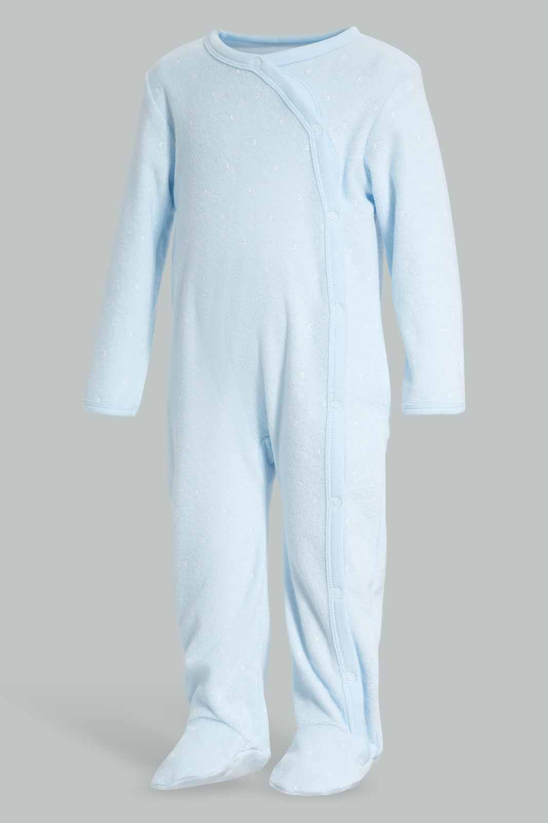 Redtag-Blue-AOP-Moon-Toweling-Sleepsuit-Category:Sleepsuits,-Colour:Blue,-Deals:New-In,-Filter:Baby-(0-to-12-Mths),-NBB-Sleepsuits,-New-In-NBB-APL,-Non-Sale,-Section:Boys-(0-to-14Yrs),-W22A-Baby-0 to 12 Months