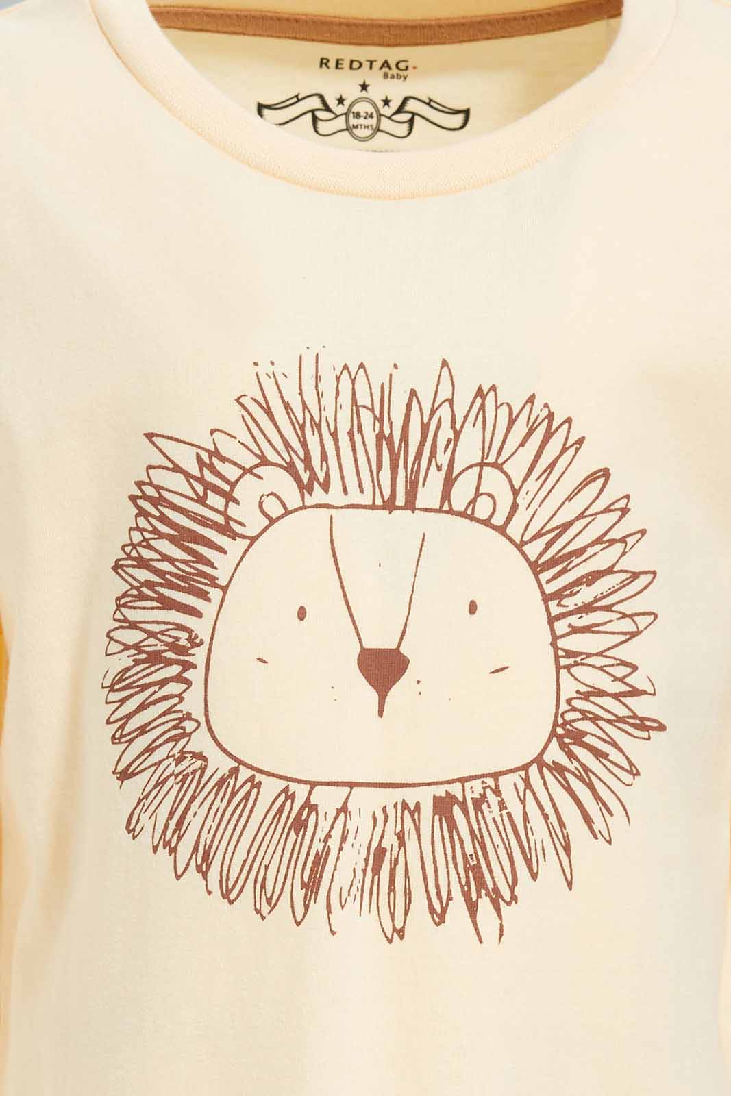 Infant Boys Cream Hedgehog Print T-Shirt