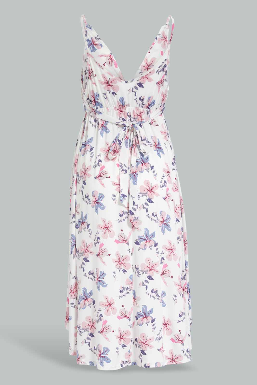 Redtag-White-Floral-Printed-Hi-Low-Chemis-Category:Chemises,-Colour:White,-Deals:New-In,-Dept:Ladieswear,-Filter:Women's-Clothing,-New-In-Women-APL,-Non-Sale,-Section:Women,-W22A,-Women-Chemises--