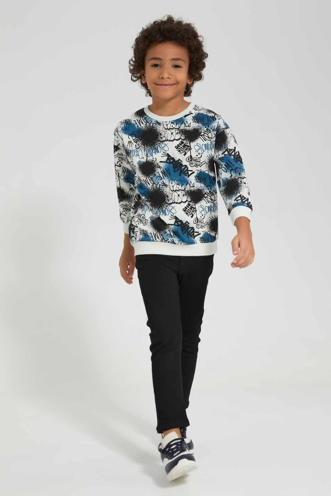 Redtag-Beige-AOP-Oversized-Sweatshirt-BOY-Sweatshirts,-Category:Sweatshirts,-Colour:Beige,-Deals:New-In,-Filter:Boys-(2-to-8-Yrs),-New-In-BOY-APL,-Non-Sale,-Section:Boys-(0-to-14Yrs),-W22B-Boys-2 to 8 Years
