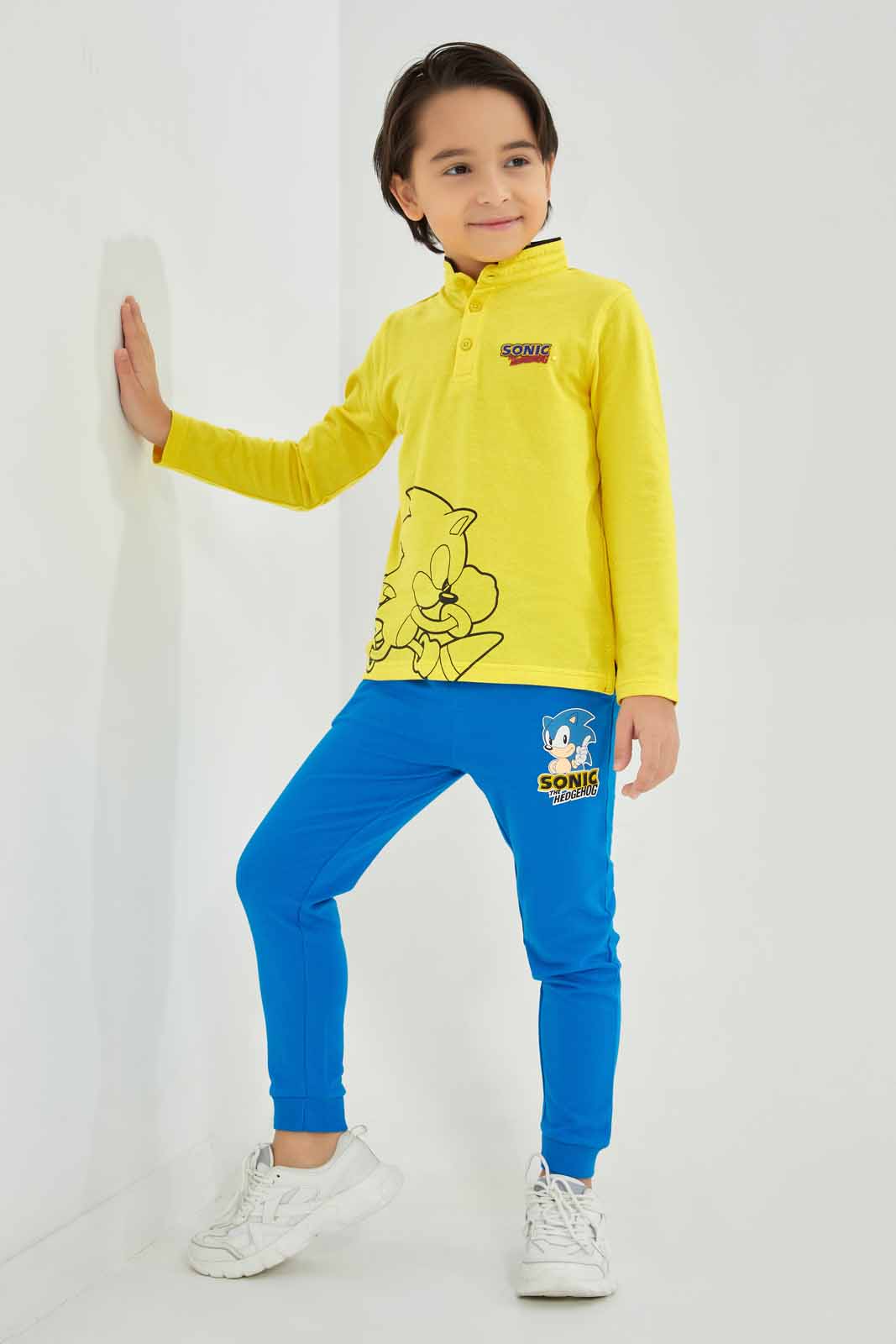 Redtag-Yellow-Sonic-Mandarin-Collar-Long-Sleeve-Polo-BOY-Polo-T-Shirts,-Category:Polo-T-Shirts,-CHR,-Colour:Yellow,-Deals:New-In,-Filter:Boys-(2-to-8-Yrs),-New-In-BOY-APL,-Non-Sale,-Section:Boys-(0-to-14Yrs),-TBL,-W22B-Boys-2 to 8 Years