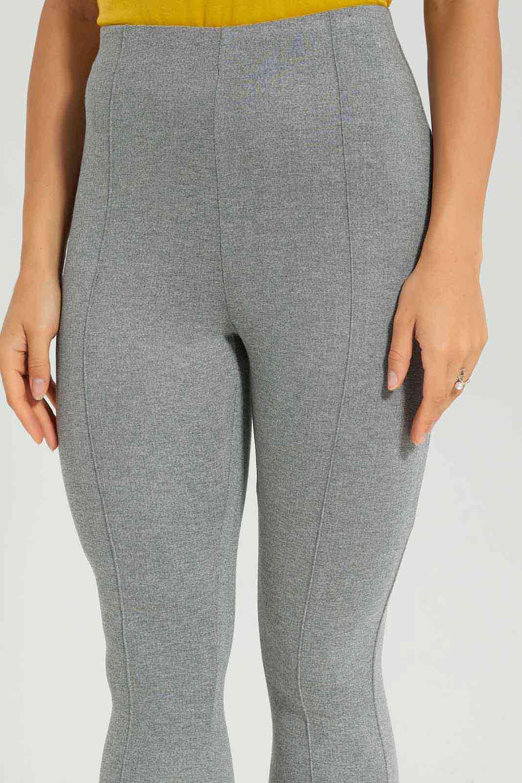 Women Grey Pleated Ponte Legging