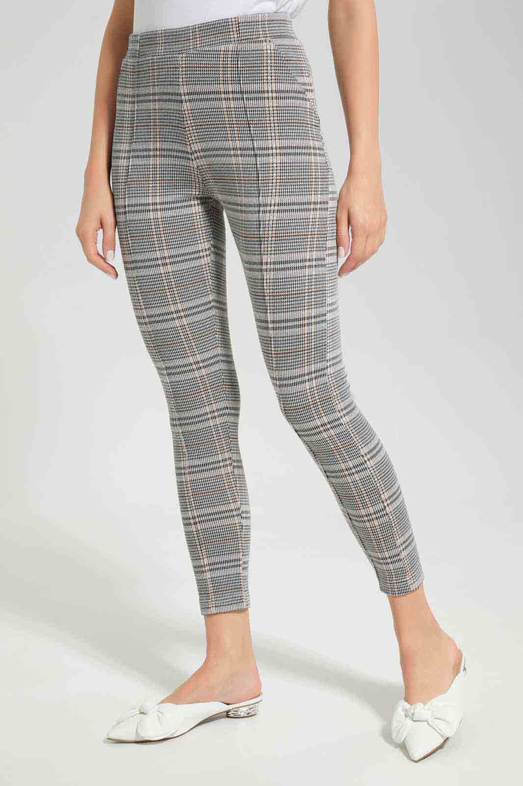 Redtag-Assorted-Jacquard-Checked-Pontie-Legging-Category:Leggings,-Colour:Assorted,-Deals:New-In,-Filter:Women's-Clothing,-New-In-Women-APL,-Non-Sale,-Section:Women,-W22B,-Women-Leggings-Women's-