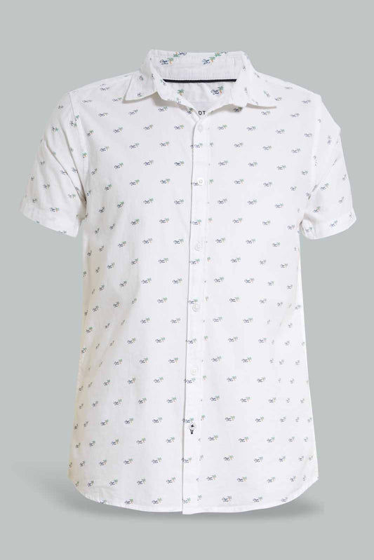 Redtag-White-Allover-Print-Casual-Shirt-BSR-Shirts,-Category:Shirts,-Colour:White,-Deals:New-In,-Filter:Senior-Boys-(8-to-14-Yrs),-New-In-BSR-APL,-Non-Sale,-Section:Boys-(0-to-14Yrs),-W22O-Senior-Boys-9 to 14 Years