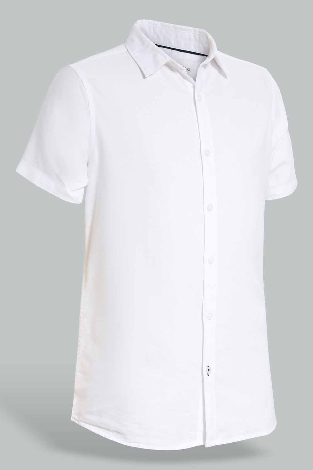 Redtag-White-Plain-Shirt-BSR-Shirts,-Category:Shirts,-Colour:White,-Deals:New-In,-Filter:Senior-Boys-(8-to-14-Yrs),-New-In-BSR-APL,-Non-Sale,-Section:Boys-(0-to-14Yrs),-W22O-Senior-Boys-9 to 14 Years