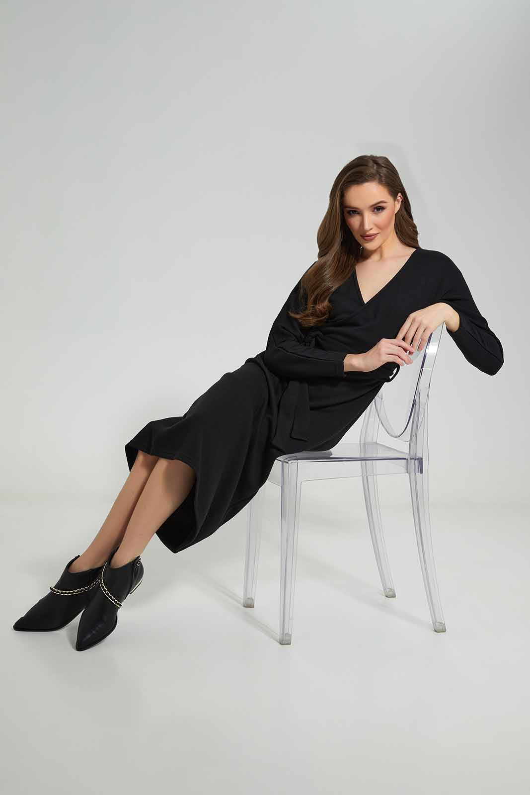 Redtag-Black-Knitted-dress-Category:Dresses,-Colour:Black,-Deals:New-In,-Dept:Ladieswear,-Filter:Women's-Clothing,-LDC,-LDC-Dresses,-New-In-LDC-APL,-Non-Sale,-Section:Women,-W22B-Women's-