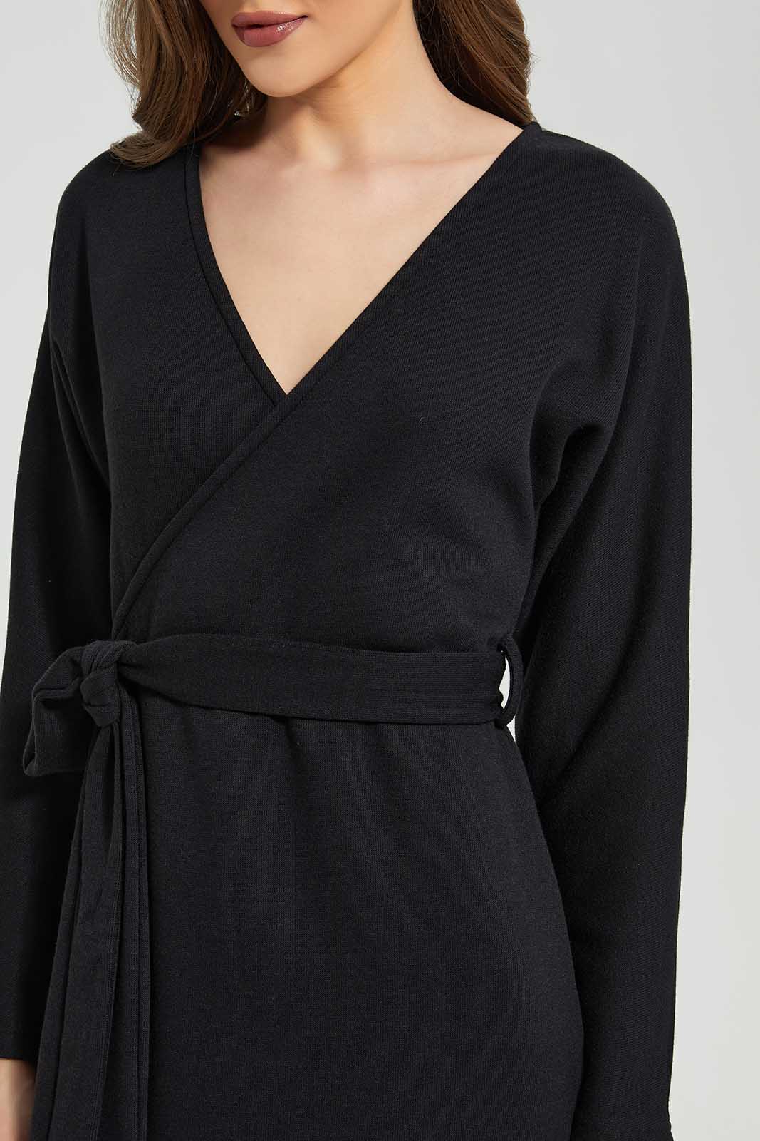Redtag-Black-Knitted-dress-Category:Dresses,-Colour:Black,-Deals:New-In,-Dept:Ladieswear,-Filter:Women's-Clothing,-LDC,-LDC-Dresses,-New-In-LDC-APL,-Non-Sale,-Section:Women,-W22B-Women's-
