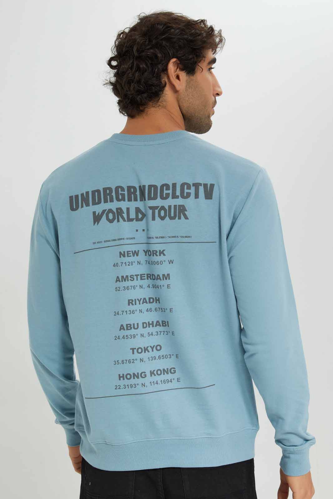 Men Blue Graphic Sweatshirt