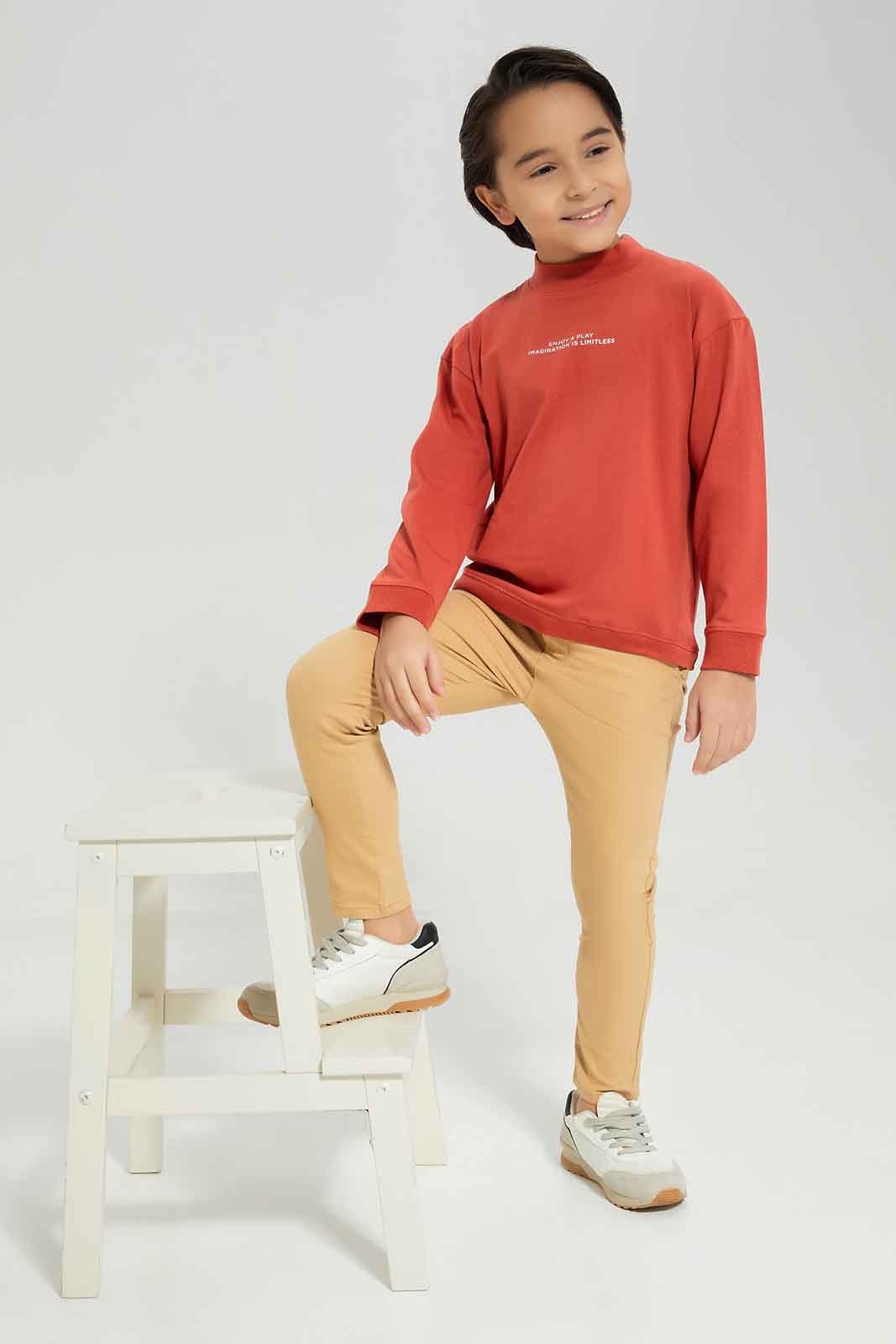 Boys Beige Chino Trouser