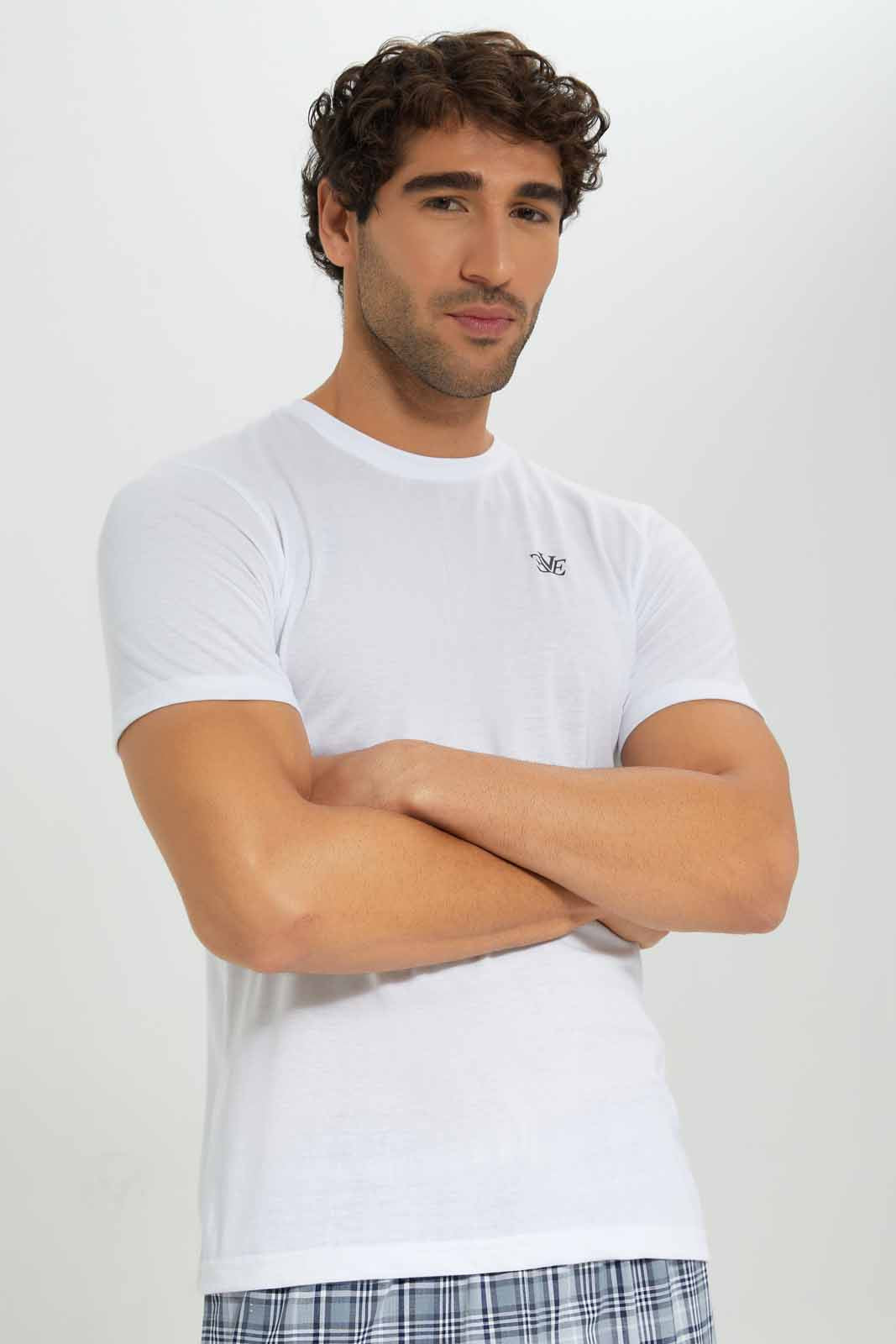 Redtag-White-Pyjama-Set-With-Check-Shorts-Category:Pyjama-Sets,-Colour:White,-Deals:New-In,-Filter:Men's-Clothing,-Men-Pyjama-Sets,-New-In-Men-APL,-Non-Sale,-Section:Men,-W22A-Men's-