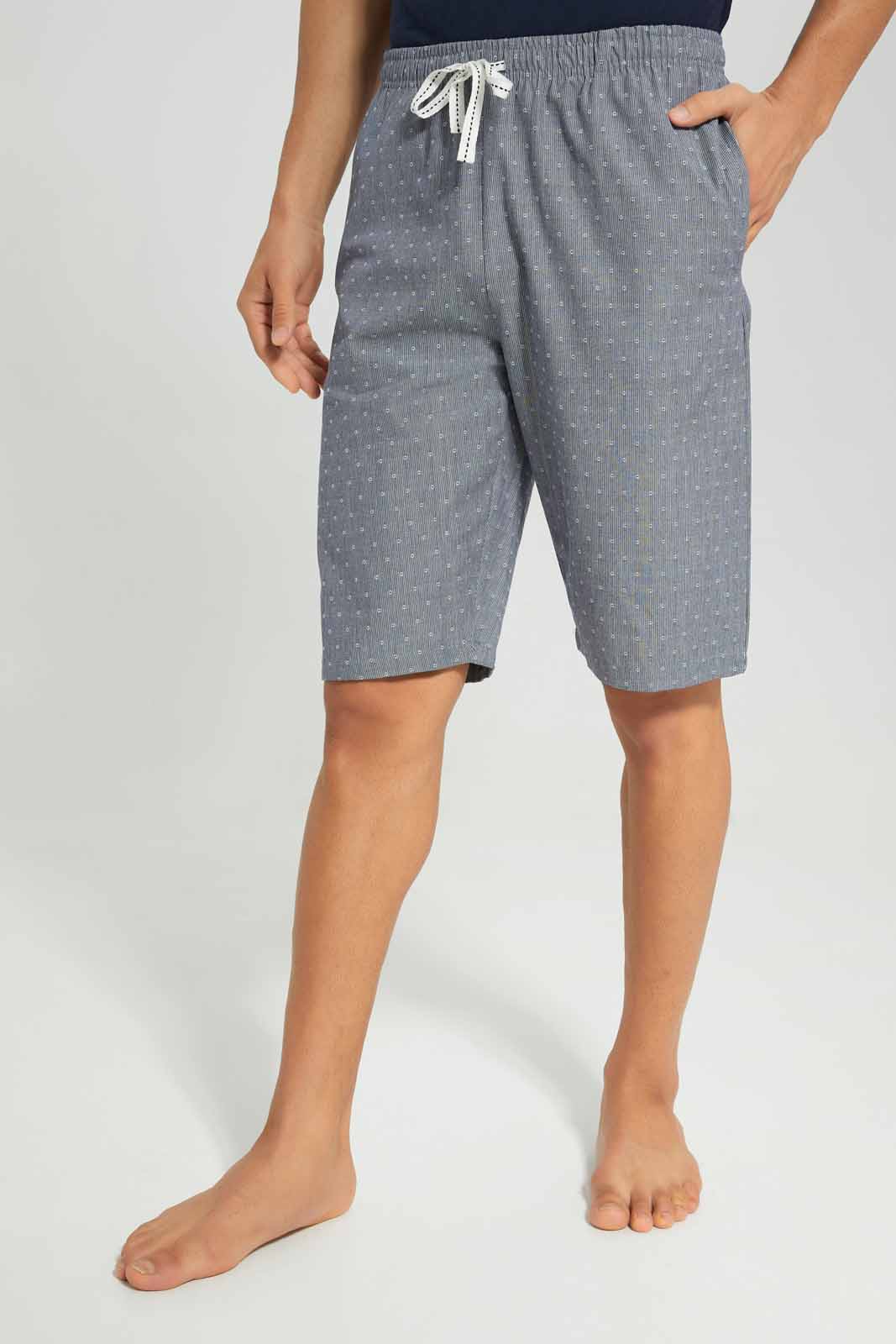 Men Grey And Navy Pyjama Set (2 Piece)