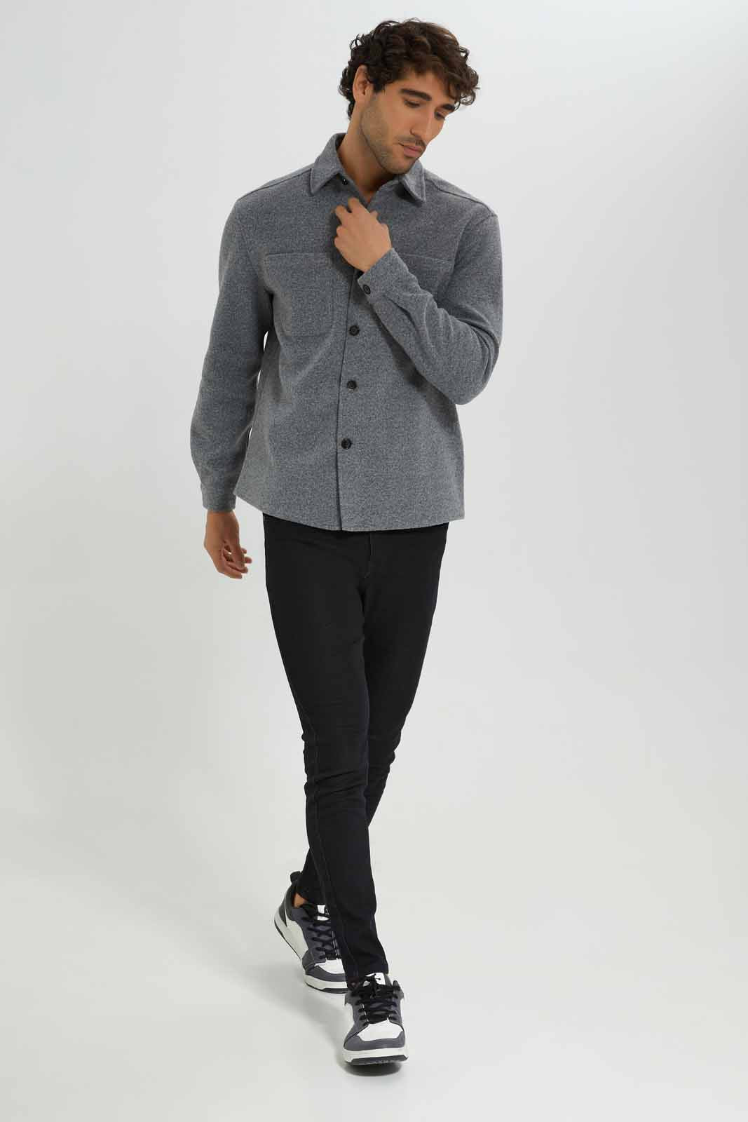 Redtag-Charcoal-Melton-Shacket-Category:Shirts,-Colour:Charcoal,-Deals:New-In,-Filter:Men's-Clothing,-Men-Shirts,-New-In-Men-APL,-Non-Sale,-Section:Men,-W22B-Men's-