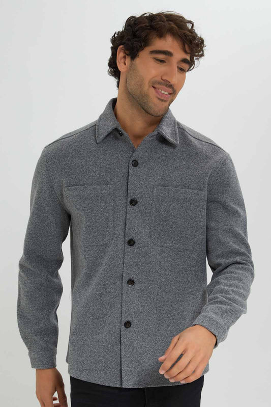 Redtag-Charcoal-Melton-Shacket-Category:Shirts,-Colour:Charcoal,-Deals:New-In,-Filter:Men's-Clothing,-Men-Shirts,-New-In-Men-APL,-Non-Sale,-Section:Men,-W22B-Men's-