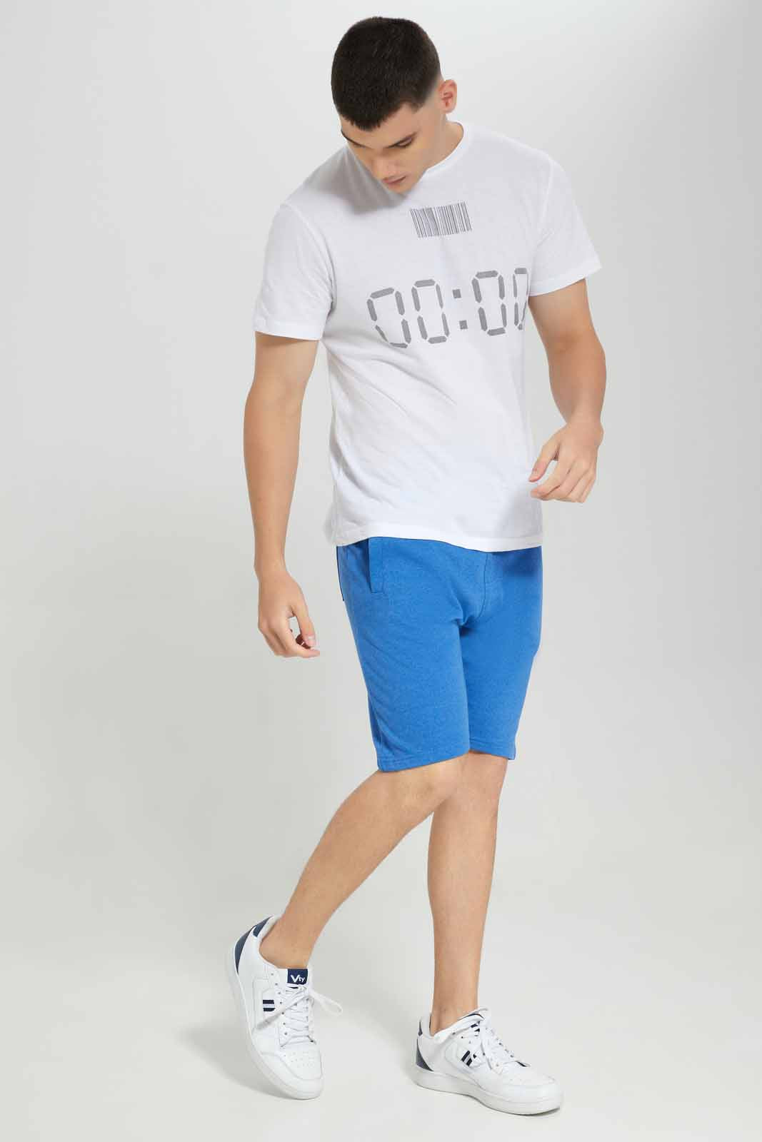 Redtag-Blue-Shorts-With-Placement-Print-Category:Joggers,-Colour:Green,-Deals:New-In,-Filter:Men's-Clothing,-Men-Joggers,-NDAY,-New-In-Men-APL,-Non-Sale,-Section:Men,-W22B-Men's-