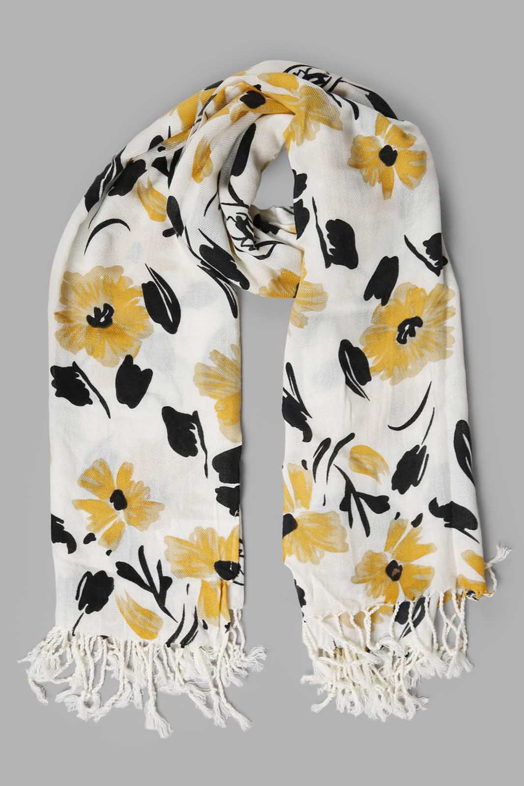 Redtag-Multi-Colour-Floral-Knitted-Scarfs-Category:Scarves,-Colour:Assorted,-Filter:Women's-Accessories,-New-In,-New-In-Women-ACC,-Non-Sale,-Section:Women,-W22B,-Women-Scarves-Women-