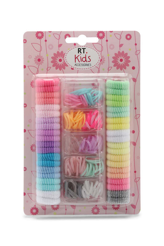 Redtag-S/40-Towel-Ring+S/1000-Rubber-Band-Category:Hair-Accessories,-Colour:Assorted,-Dept:Girls,-Filter:Girls-Accessories,-GIR-Hair-Accessories,-New-In,-New-In-GIR-ACC,-Non-Sale,-Section:Girls-(0-to-14Yrs),-W22B-Girls-