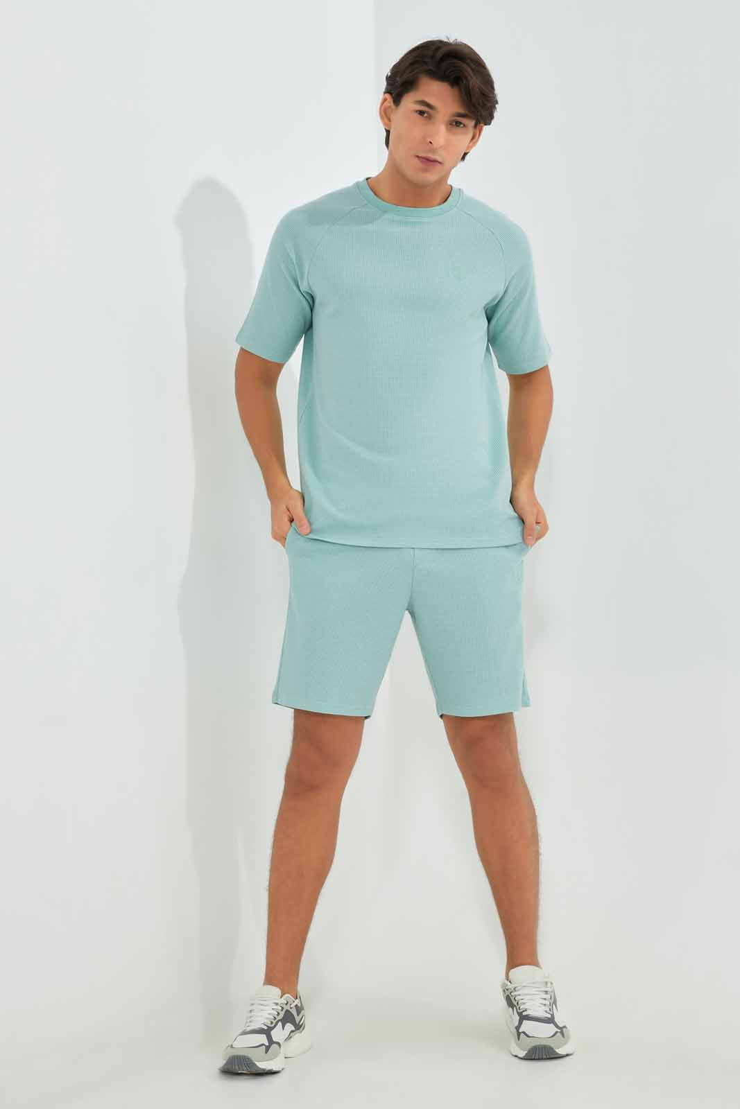 Redtag-Sage-Green-Lounge-Shorts-Category:Joggers,-Colour:Green,-Deals:New-In,-Filter:Men's-Clothing,-Men-Joggers,-New-In-Men-APL,-Non-Sale,-Section:Men,-W22A--