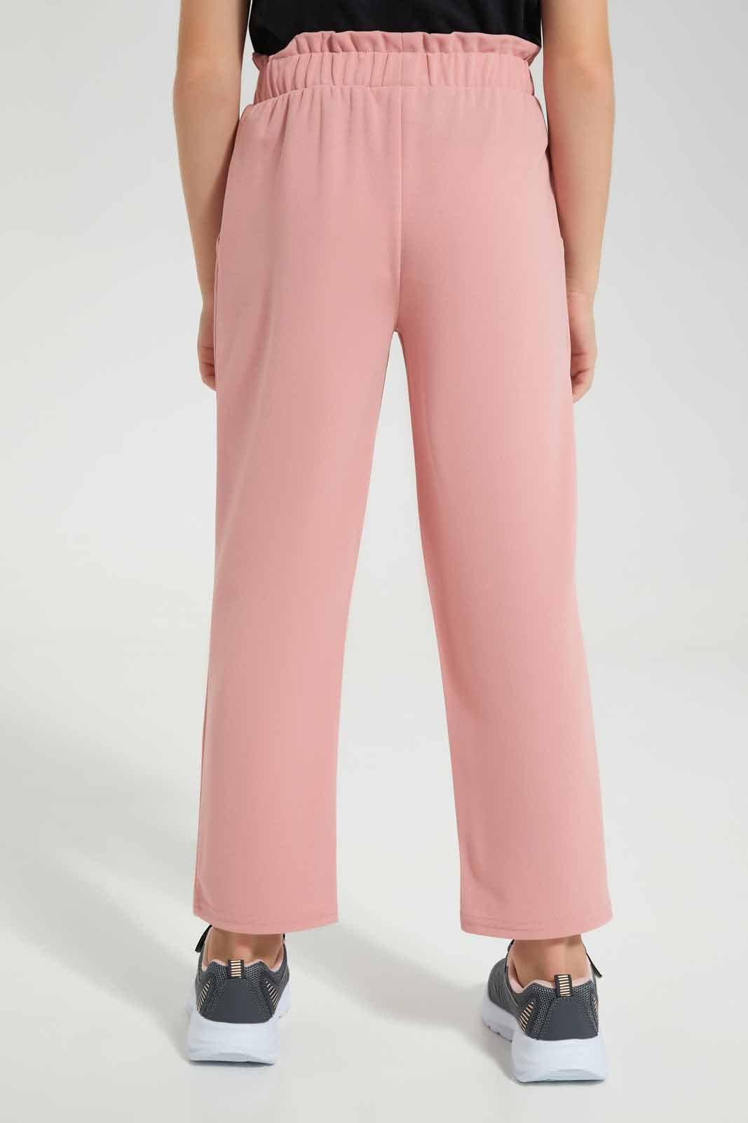 Redtag-Pale-Pink-Trouser-With-Belt-Category:Trousers,-Colour:Apricot,-Deals:New-In,-Filter:Girls-(2-to-8-Yrs),-GIR-Trousers,-New-In-GIR-APL,-Non-Sale,-Section:Girls-(0-to-14Yrs),-W22A-Girls-2 to 8 Years