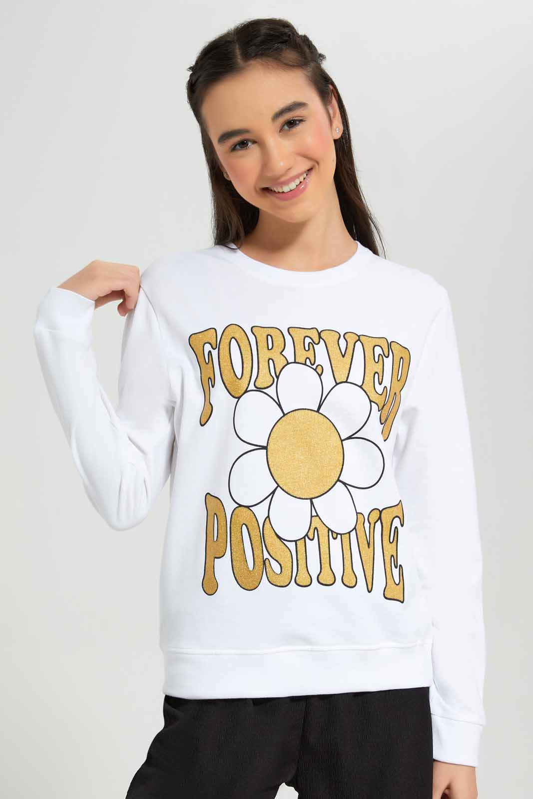 Redtag-White-Besic-Sweatshirt-Category:Sweatshirts,-Colour:White,-Deals:New-In,-Filter:Senior-Girls-(8-to-14-Yrs),-GSR-Sweatshirts,-New-In-GSR-APL,-Non-Sale,-Section:Girls-(0-to-14Yrs),-TBL,-W22B-Senior-Girls-9 to 14 Years