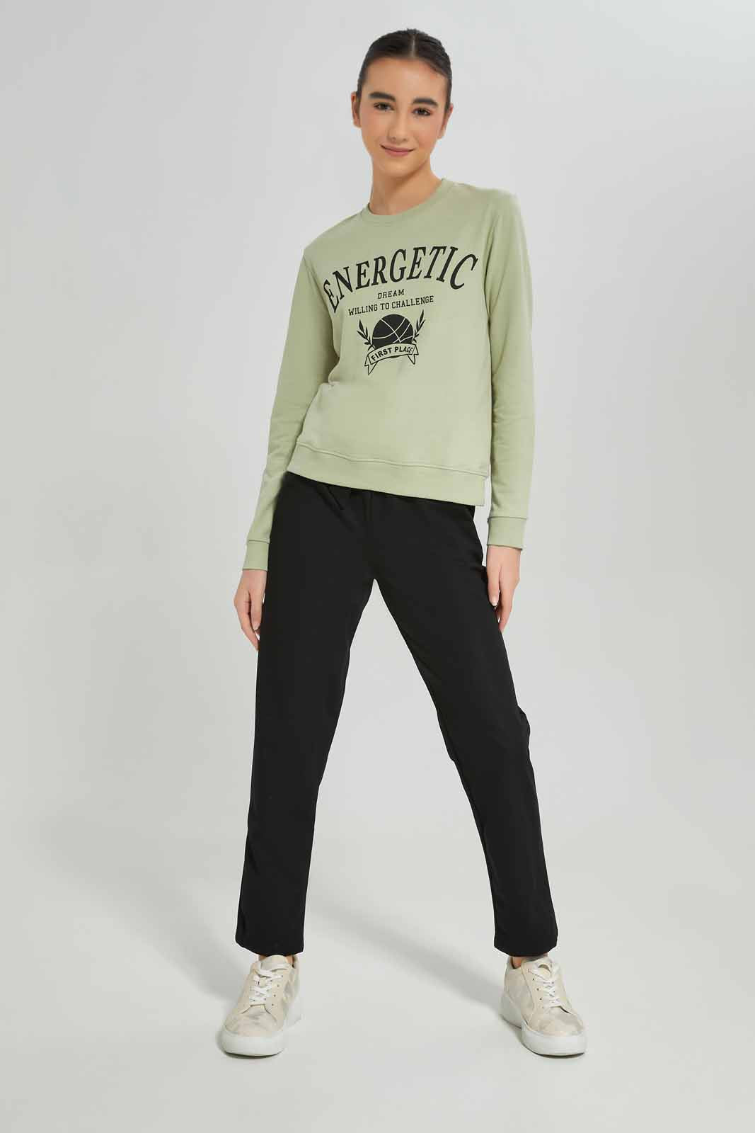 Redtag-Mint-Besic-Sweatshirt-Category:Sweatshirts,-Colour:Green,-Deals:New-In,-Dept:Girls,-Filter:Senior-Girls-(8-to-14-Yrs),-GSR-Sweatshirts,-New-In-GSR-APL,-Non-Sale,-Section:Girls-(0-to-14Yrs),-TBL,-W22B-Senior-Girls-9 to 14 Years