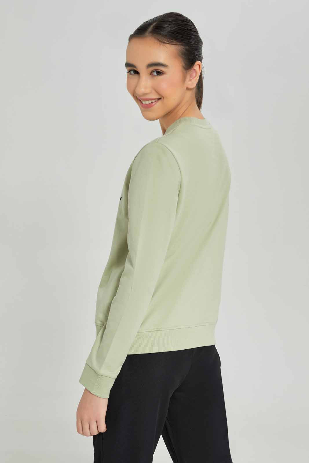 Redtag-Mint-Besic-Sweatshirt-Category:Sweatshirts,-Colour:Green,-Deals:New-In,-Dept:Girls,-Filter:Senior-Girls-(8-to-14-Yrs),-GSR-Sweatshirts,-New-In-GSR-APL,-Non-Sale,-Section:Girls-(0-to-14Yrs),-TBL,-W22B-Senior-Girls-9 to 14 Years