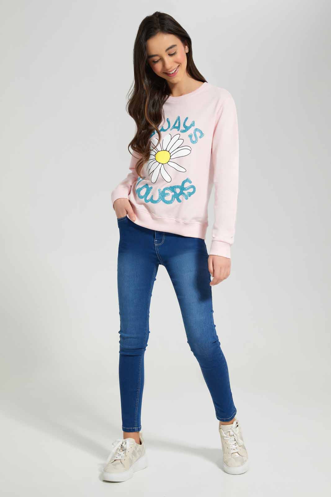 Redtag-Pink-Besic-Sweatshirt-Category:Sweatshirts,-Colour:Apricot,-Deals:New-In,-Filter:Senior-Girls-(8-to-14-Yrs),-GSR-Sweatshirts,-New-In-GSR-APL,-Non-Sale,-Section:Girls-(0-to-14Yrs),-TBL,-W22B-Senior-Girls-9 to 14 Years