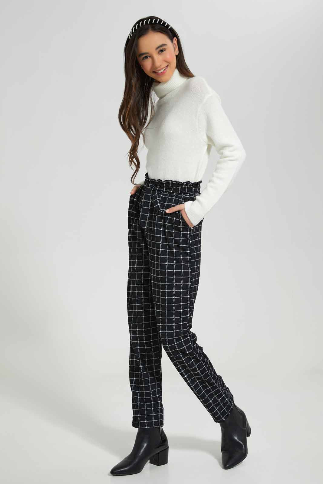 Redtag-Knitted-Plaid-Pants-Category:Trousers,-Colour:Assorted,-Deals:New-In,-Filter:Senior-Girls-(8-to-14-Yrs),-GSR-Trousers,-New-In-GSR-APL,-Non-Sale,-Section:Girls-(0-to-14Yrs),-TBL,-W22B-Senior-Girls-9 to 14 Years