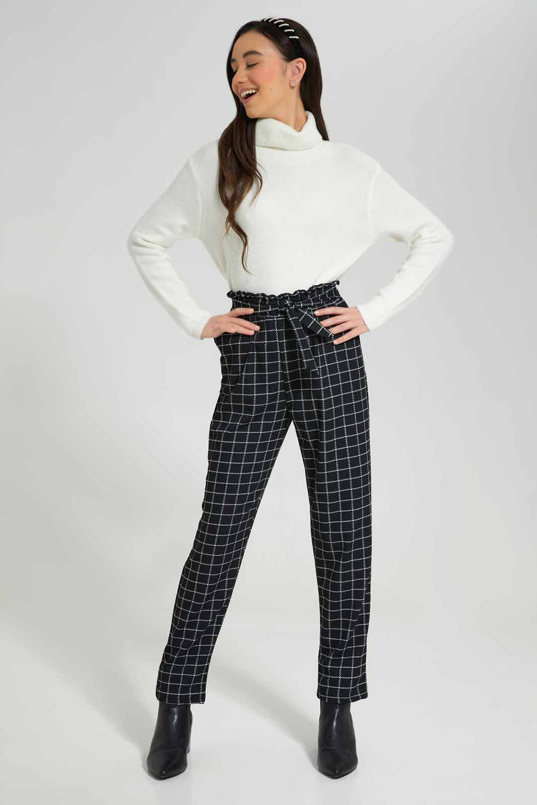 Redtag-Knitted-Plaid-Pants-Category:Trousers,-Colour:Assorted,-Deals:New-In,-Filter:Senior-Girls-(8-to-14-Yrs),-GSR-Trousers,-New-In-GSR-APL,-Non-Sale,-Section:Girls-(0-to-14Yrs),-TBL,-W22B-Senior-Girls-9 to 14 Years