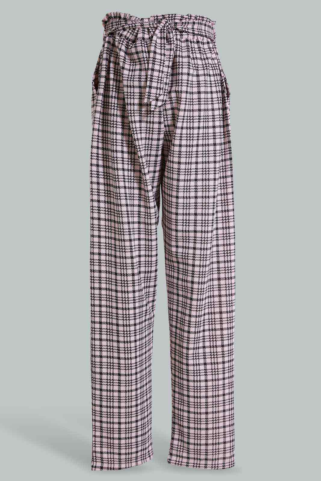Redtag-Knitted-Plaid-Pants-Category:Trousers,-Colour:Assorted,-Deals:New-In,-Filter:Senior-Girls-(8-to-14-Yrs),-GSR-Trousers,-New-In-GSR-APL,-Non-Sale,-Section:Girls-(0-to-14Yrs),-TBL,-W22B-Senior-Girls-9 to 14 Years