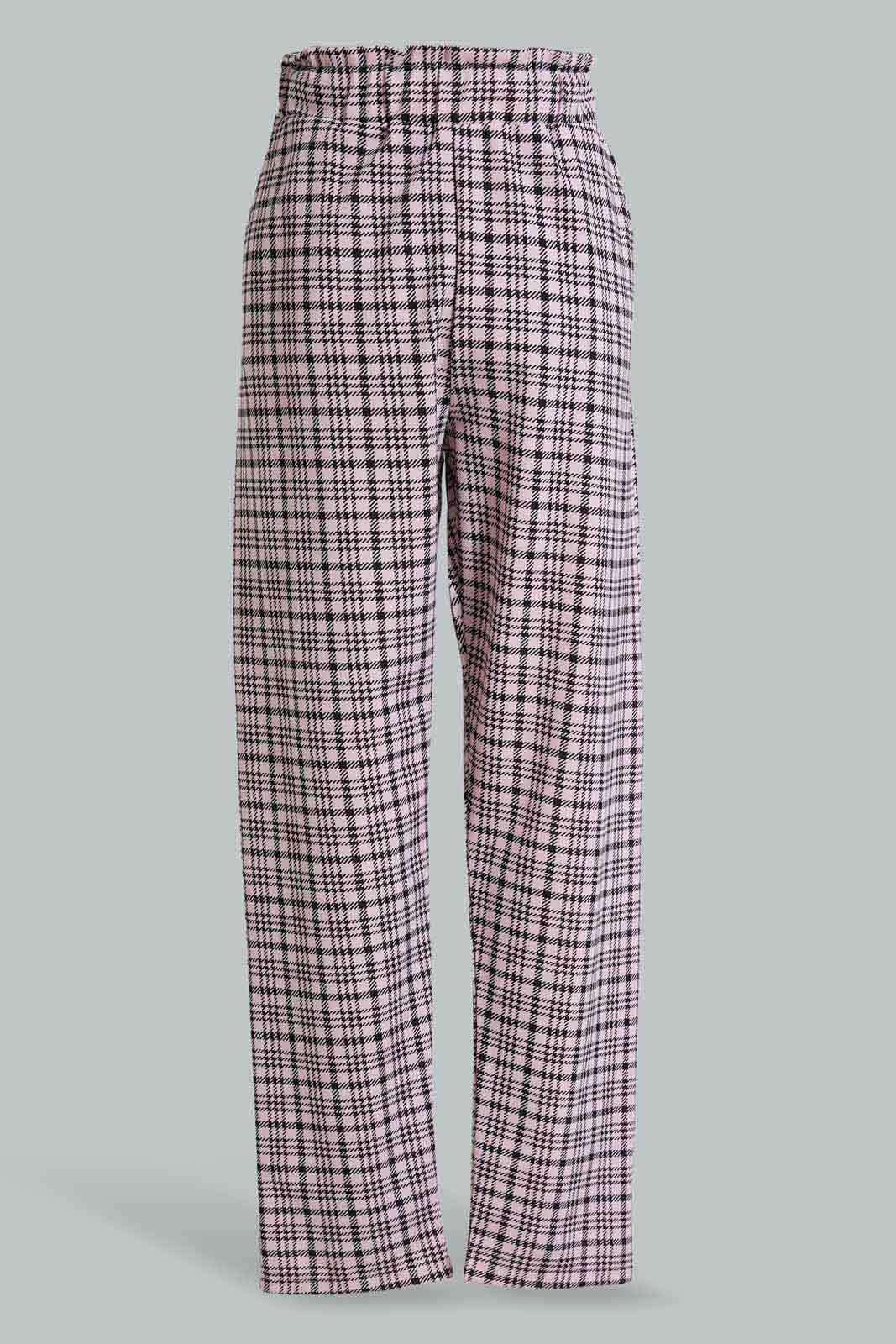 Redtag-Knitted-Plaid-Pants-Category:Trousers,-Colour:Assorted,-Deals:New-In,-Filter:Senior-Girls-(8-to-14-Yrs),-GSR-Trousers,-New-In-GSR-APL,-Non-Sale,-Section:Girls-(0-to-14Yrs),-TBL,-W22B-Senior-Girls-9 to 14 Years