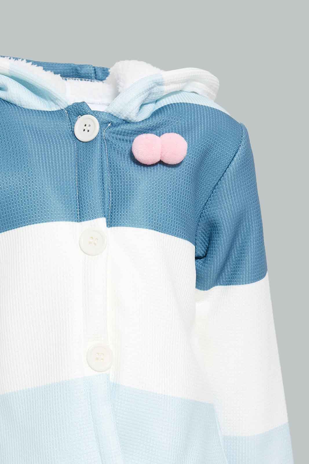 Redtag-Blue-Multi-Colour-Hoded-Cable-Jacket-Category:Jackets,-Colour:Blue,-Deals:New-In,-Dept:Girls,-EHW,-Filter:Infant-Girls-(3-to-24-Mths),-ING-Jackets,-New-In-ING-APL,-Non-Sale,-Section:Girls-(0-to-14Yrs),-W22B-Infant-Girls-3 to 24 Months