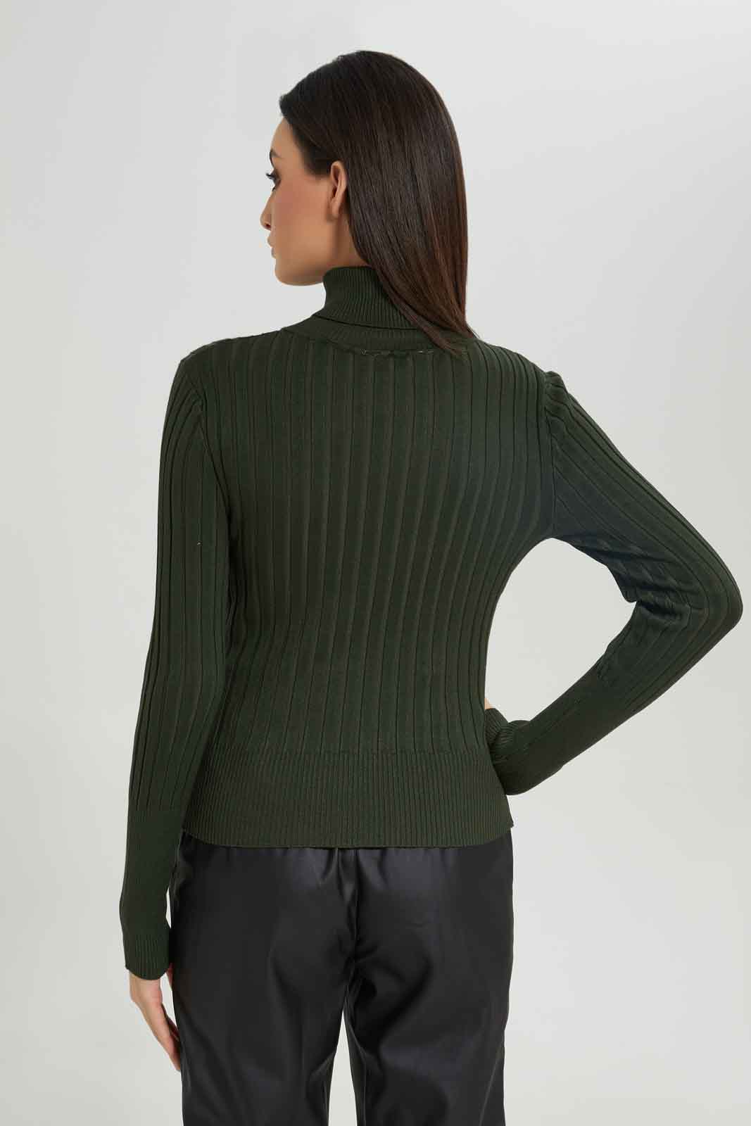 Redtag-Olive-Rib-Solid-High-NeckPullover-Category:Pullovers,-Colour:Olive,-Deals:New-In,-Dept:Ladieswear,-Filter:Women's-Clothing,-New-In-Women-APL,-Non-Sale,-Section:Women,-TBL,-W22B,-Women-Pullovers-Women's-