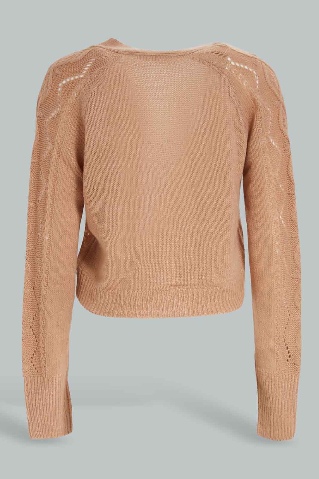 Redtag-Mauve-Cable-Knit-Button-Front-Cardigan-Category:Cardigans,-Colour:Mauve,-Deals:New-In,-Dept:Ladieswear,-Filter:Women's-Clothing,-New-In-Women-APL,-Non-Sale,-Section:Women,-W22B,-Women-Cardigans-Women's-
