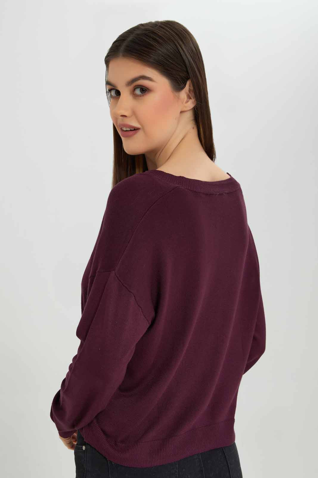 Redtag-Burgundy-Button-Front-V-Neck-Cardigan-Category:Cardigans,-Colour:Burgundy,-Deals:New-In,-Filter:Women's-Clothing,-New-In-Women-APL,-Non-Sale,-Section:Women,-TBL,-W22B,-Women-Cardigans-Women's-
