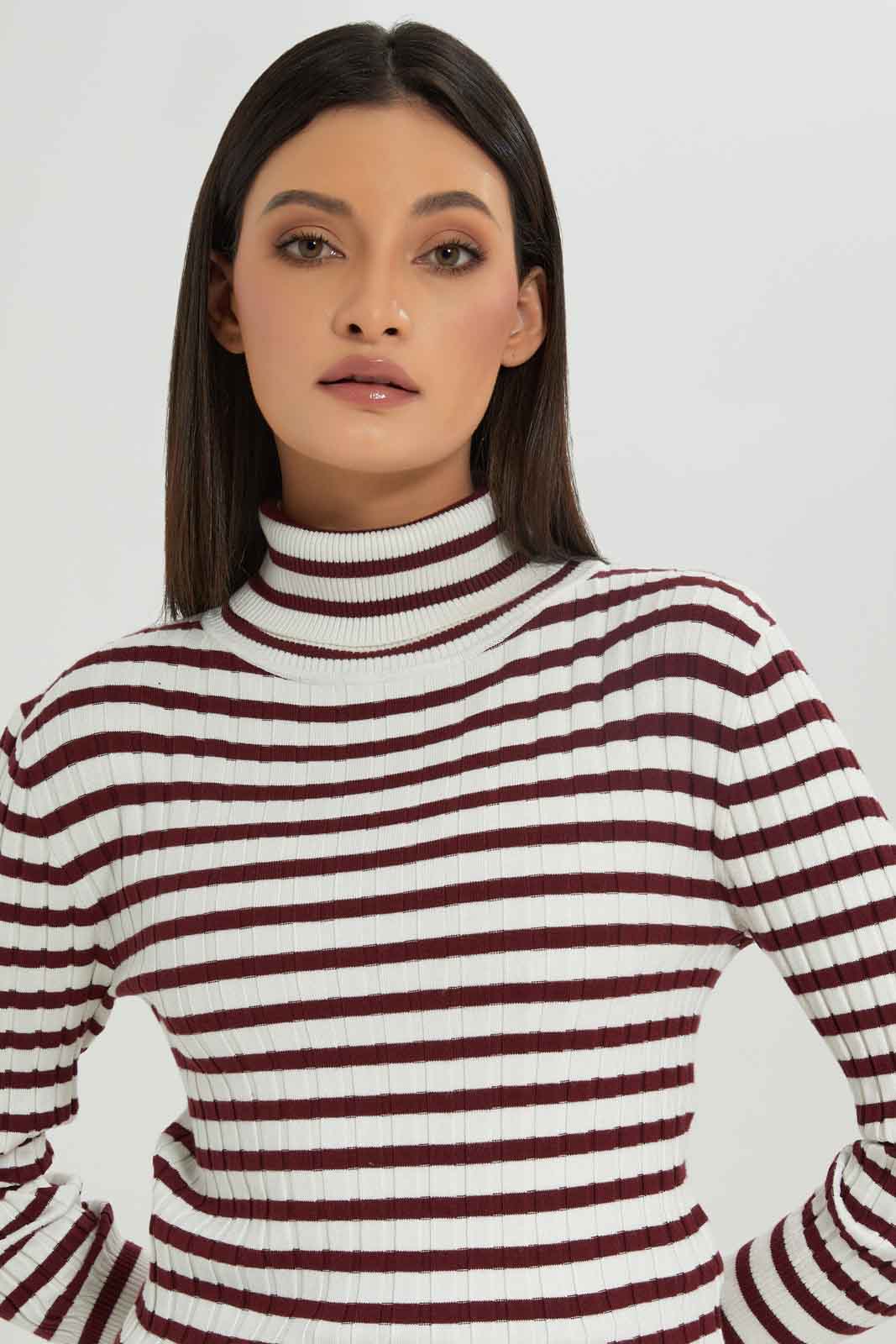 Redtag-Rib-Striped-High-Neck-Pullover-Category:Pullovers,-Colour:Assorted,-Deals:New-In,-Dept:Ladieswear,-Filter:Women's-Clothing,-New-In-Women-APL,-Non-Sale,-Section:Women,-TBL,-W22B,-Women-Pullovers-Women's-