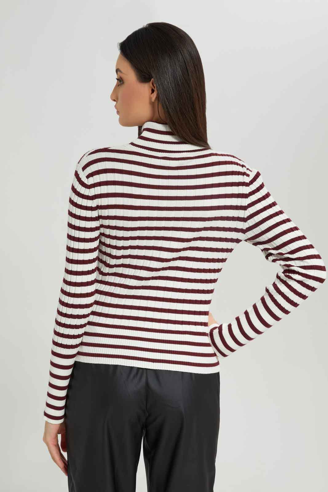 Redtag-Rib-Striped-High-Neck-Pullover-Category:Pullovers,-Colour:Assorted,-Deals:New-In,-Dept:Ladieswear,-Filter:Women's-Clothing,-New-In-Women-APL,-Non-Sale,-Section:Women,-TBL,-W22B,-Women-Pullovers-Women's-