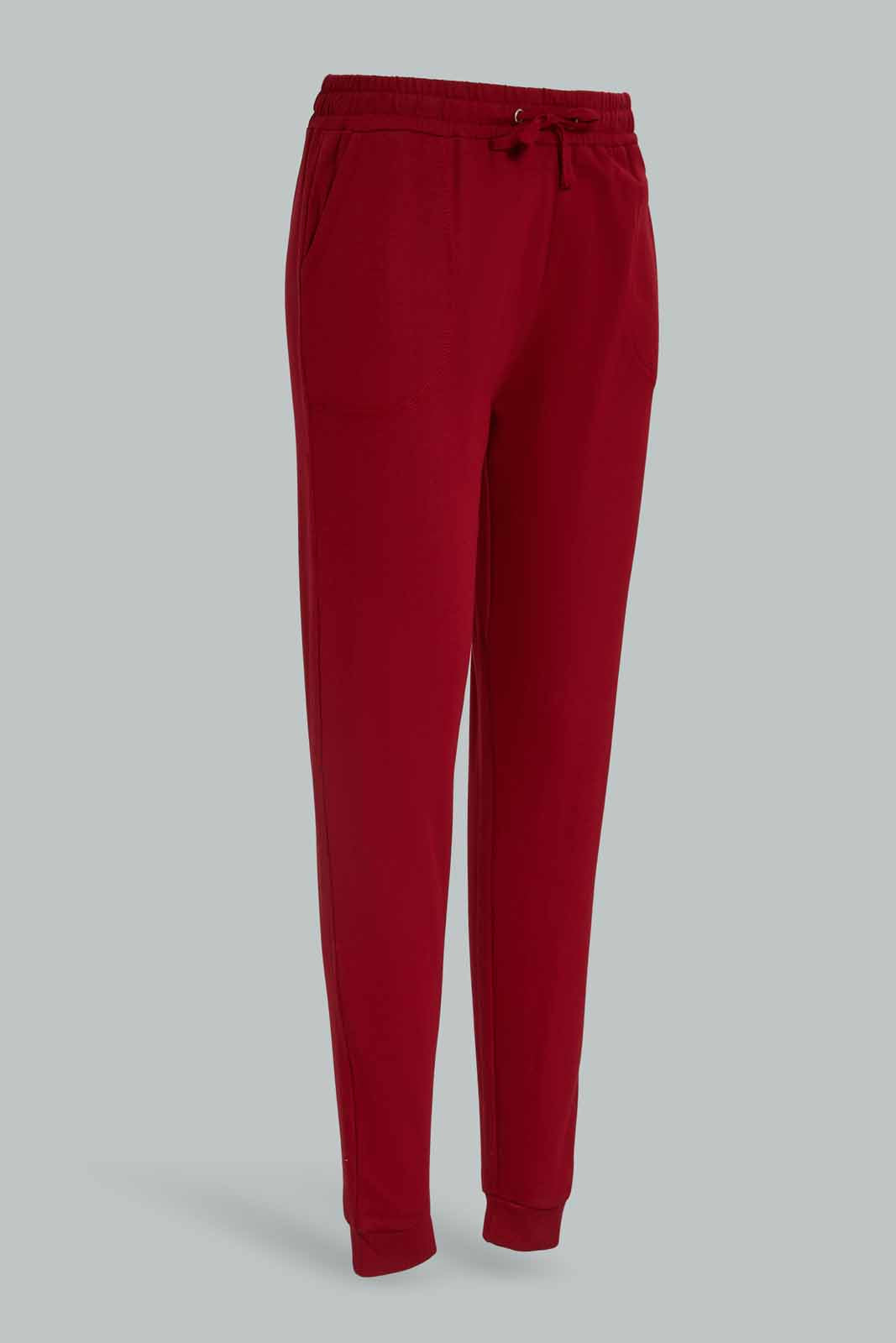 Redtag-Burgundy-Basic-Track-Pants-Category:Joggers,-Colour:Burgundy,-Deals:New-In,-Dept:Girls,-Filter:Senior-Girls-(8-to-14-Yrs),-GSR-Joggers,-New-In-GSR-APL,-Non-Sale,-Section:Girls-(0-to-14Yrs),-TBL,-W22B-Senior-Girls-9 to 14 Years
