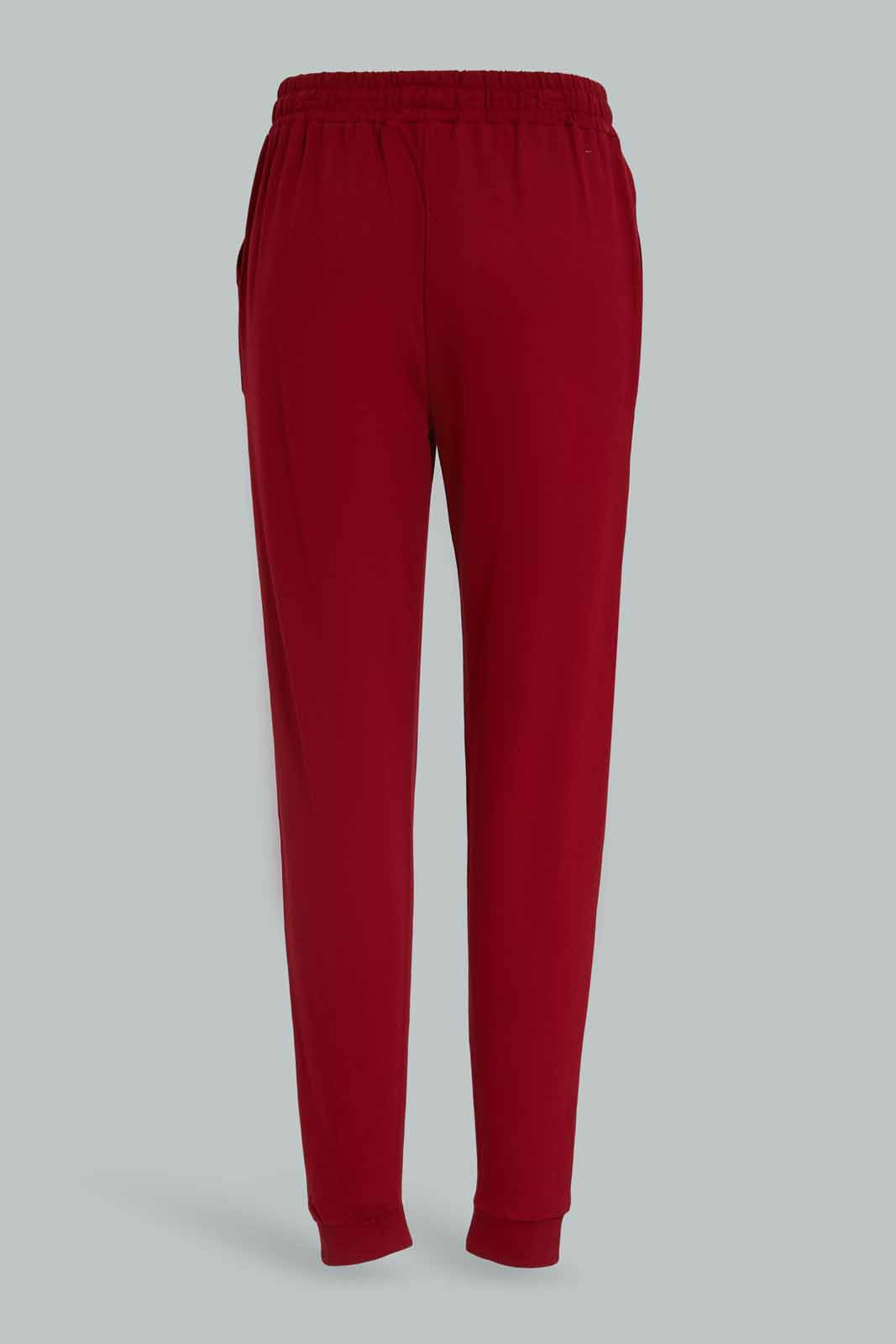 Redtag-Burgundy-Basic-Track-Pants-Category:Joggers,-Colour:Burgundy,-Deals:New-In,-Dept:Girls,-Filter:Senior-Girls-(8-to-14-Yrs),-GSR-Joggers,-New-In-GSR-APL,-Non-Sale,-Section:Girls-(0-to-14Yrs),-TBL,-W22B-Senior-Girls-9 to 14 Years